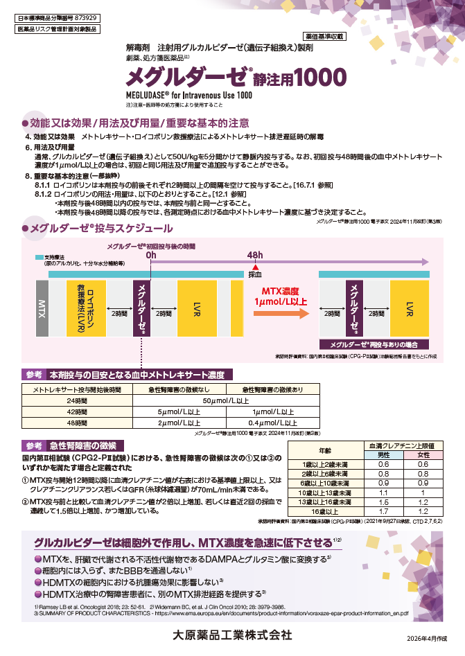メグルダーゼ_投与スケジュールリーフレット（2026年4月作成）